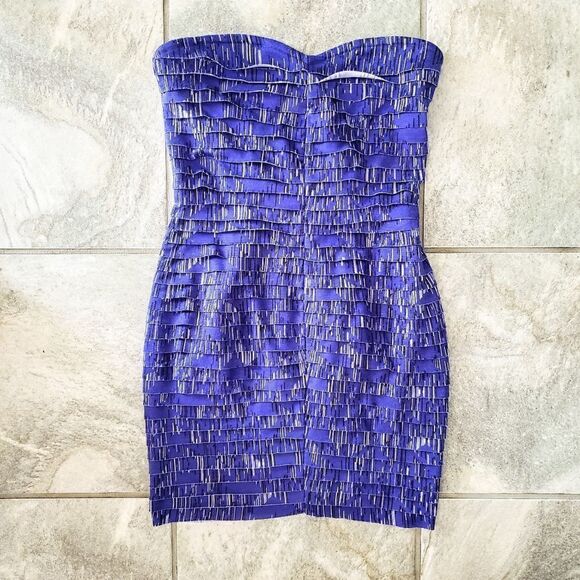 Silence + Noise Tiered Strapless Minidress Size Medium - Picture 1 of 6
